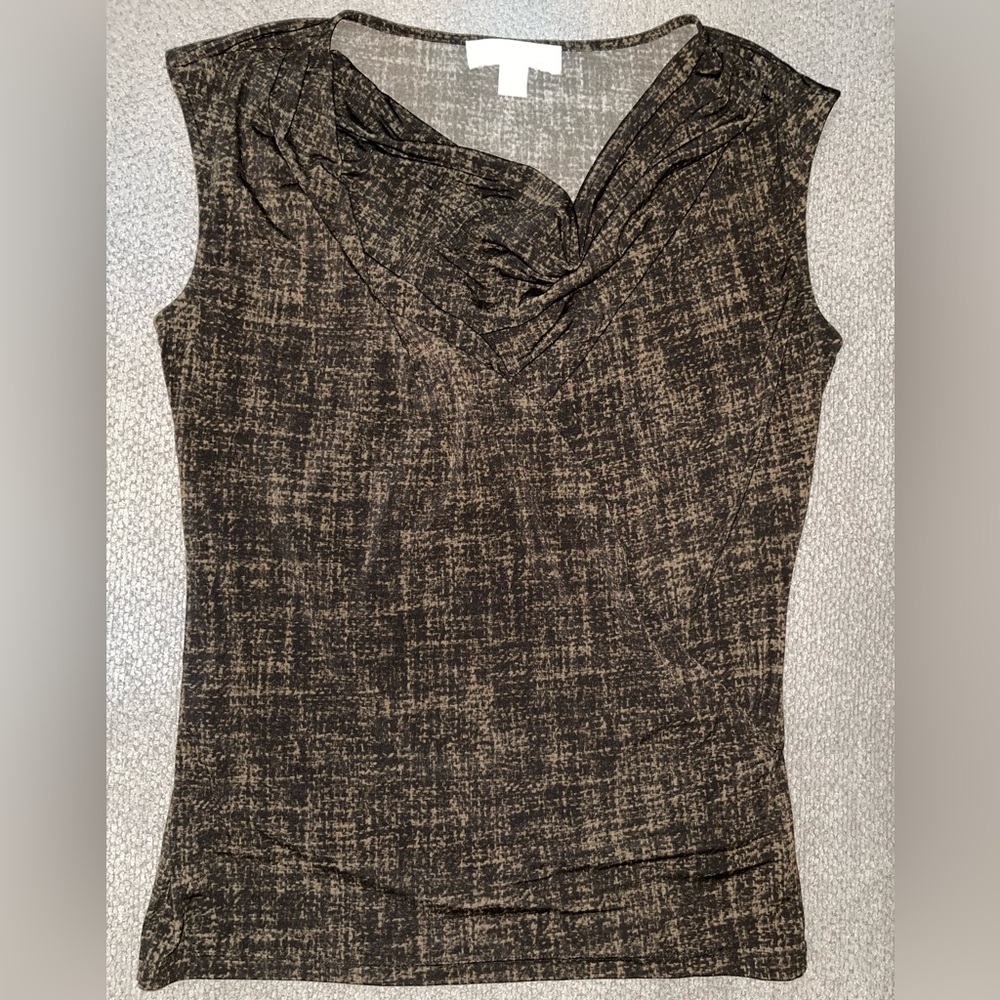 Michael Kors Sleeveless Dress Shirt Brown and Black Size Small